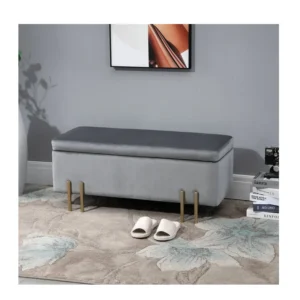 Σκαμπό με Αποθηκευτικό Χώρο 42 x 100 x 40 cm HOMCOM 838-024GY - Image 3