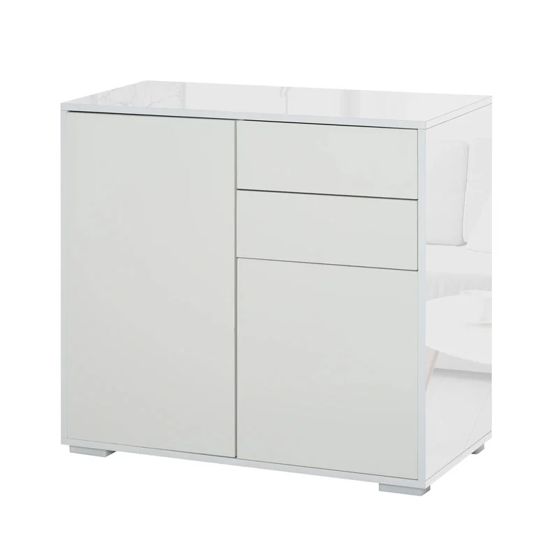 Ξύλινο Έπιπλο με 2 Ντουλάπια και 2 Συρτάρια 79 x 36 x 74 cm HOMCOM 838-075WT Ξύλινο Έπιπλο με 2 Ντουλάπια και 2 Συρτάρια 79 x 36 x 74 cm HOMCOM 838-075WT