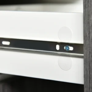 HOMCOM Ξύλινο ντουλάπι πολλαπλών χρήσεων για σαλόνι, κουζίνα, γραφείο με άνοιγμα ώθησης, 117x36x74cm - Λευκό / Σκούρο Γκρι 838-077GY - Image 6