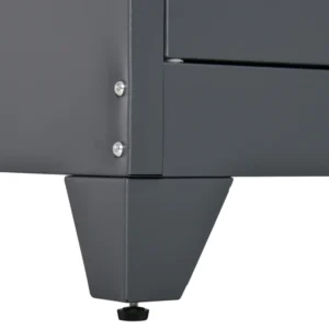 Ντουλάπι πολλαπλών χρήσεων HOMCOM Industrial Style 2 Door, Μεταλλικό ντουλάπι για σπίτι και γκαράζ - Γκρι 838-148GY - Image 5