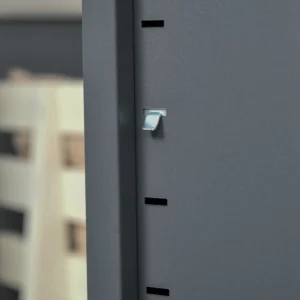 Ντουλάπι πολλαπλών χρήσεων HOMCOM Industrial Style 2 Door, Μεταλλικό ντουλάπι για σπίτι και γκαράζ - Γκρι 838-148GY - Image 7