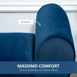 HOMCOM Επενδυμένος πάγκος αποθήκευσης για κρεβατοκάμαρα και πάγκος εισόδου στο κάτω μέρος του κρεβατιού με μπράτσα - Μπλε 838-171DB - Image 5