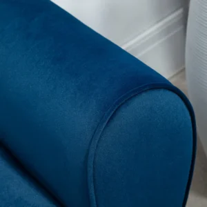 HOMCOM Επενδυμένος πάγκος αποθήκευσης για κρεβατοκάμαρα και πάγκος εισόδου στο κάτω μέρος του κρεβατιού με μπράτσα - Μπλε 838-171DB - Image 7