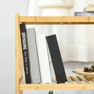 HOMCOM 3-επίπεδο ντουλάπι πολλαπλών χρήσεων Μπαμπού εξοικονόμησης χώρου για Μπάνιο και Σαλόνι, 62x33x80cm 838-204 - Image 6