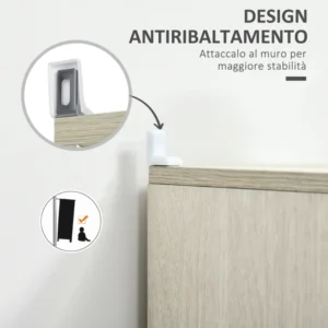 HOMCOM Ξύλινο Ντουλάπι Μπάνιου με Συρτάρι, 2 Ντουλάπες και Ρυθμιζόμενα Ράφια, 34x34x150 cm, Χρώμα Ξύλου 838-207 - Image 5