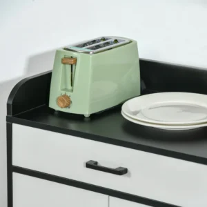 HOMCOM Μοντέρνο Έπιπλο Κουζίνας MDF με 2 Ντουλάπες, 1 Συρτάρι και Ρυθμιζόμενα Ράφια, 90x40x90 cm, Ασπρόμαυρο 838-221 - Image 6