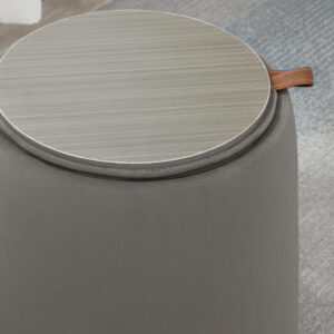 HOMCOM 2 σε 1 Velvet Storage Ottoman Convertible σε Τραπεζάκι Σαλονιού, Ø44x47,5cm, Γκρι 838-270V00CG - Image 7