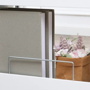 Τρόλεϊ εξοικονόμησης χώρου πολλαπλών χρήσεων Kleankin από ξύλο MDF και ρόδες, 42,5x20,3x66,7 cm, λευκό 838-280V00WT - Image 7