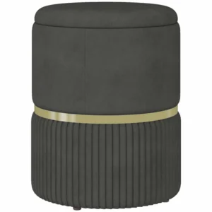 HOMCOM Storage Pouf 120 kg max για Σαλόνι, Είσοδο και Υπνοδωμάτιο, σε πολυεστέρα, 36x36x44 cm, Γκρι 838-439V00GY - Image 8
