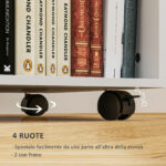 HOMCOM  Συρταριέρα Γραφείου με 3 Συρτάρια, Ρόδες, Κλειδαριά και Κλειδιά, 60x40x56 εκ., Λευκό  838-493V00WT - Image 5