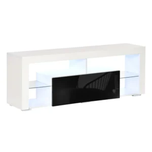 Ξύλινο Έπιπλο Τηλεόρασης με LED RGB Φωτισμό 140 x 35 x 52 cm HOMCOM 839-126V90BK - Image 8