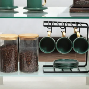 Τραπεζάκι σαλονιού HOMCOM μοντέρνο 2 επιπέδων από γυαλί και ξύλο, 90x50x42cm, λευκό 839-172WT - Image 5