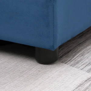 HOMCOM 3θέσιος γωνιακός καναπές-κρεβάτι με βελούδινη ταπετσαρία, σεζλόνγκ με μονάδα αποθήκευσης, 232x141x85cm - Μπλε 839-191 - Image 6