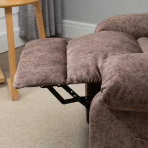 HOMCOM Χειροκίνητη ανακλινόμενη πολυθρόνα χαλάρωσης από ύφασμα με έξτρα επένδυση, καφέ 839-339BN - Image 5