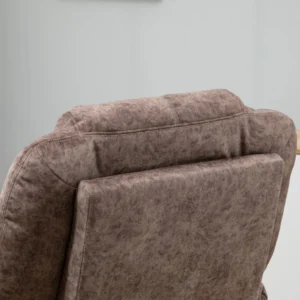 HOMCOM Χειροκίνητη ανακλινόμενη πολυθρόνα χαλάρωσης από ύφασμα με έξτρα επένδυση, καφέ 839-339BN - Image 6