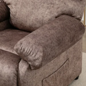 HOMCOM Χειροκίνητη ανακλινόμενη πολυθρόνα χαλάρωσης από ύφασμα με έξτρα επένδυση, καφέ 839-339BN - Image 7