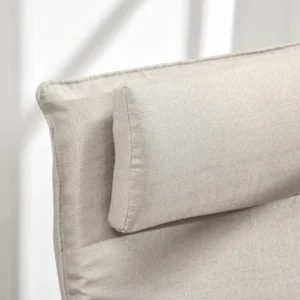 Πολυθρόνα HOMCOM Relax με Ottoman Footstool, Πολυθρόνα από ξύλο και ύφασμα λινό εφέ με μαξιλάρι προσκέφαλου, 67x69x100cm, Γκρι 839-382 - Image 6