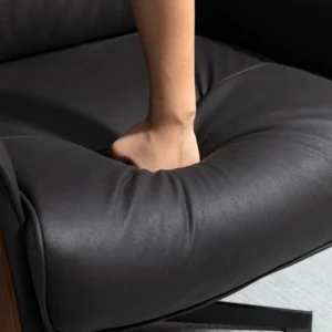 Ανακλινόμενη πολυθρόνα HOMCOM με ρυθμιζόμενο προσκέφαλο και επενδυμένο κάθισμα, από ατσάλι και ξύλο, 84x83x103 cm 839-433V00BK - Image 6