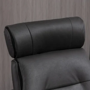 Ανακλινόμενη πολυθρόνα HOMCOM με ρυθμιζόμενο προσκέφαλο και επενδυμένο κάθισμα, από ατσάλι και ξύλο, 84x83x103 cm 839-433V00BK - Image 7