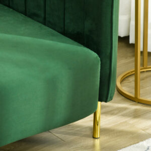 HOMCOM Μοντέρνος 3θέσιος καναπές με μαξιλάρια με επένδυση, ατσάλινα πόδια και βελούδινο ύφασμα, 200x88x76 cm, πράσινο 839-491V01GN - Image 6