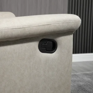 HOMCOM Μη αυτόματη ανακλινόμενη πολυθρόνα 135° με στήριγμα ποδιών, προσκέφαλο και υποβραχιόνια με επένδυση, 78x96x102 cm, γκρι 839-571V00GY - Image 5