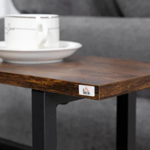 Τραπεζάκι σαλονιού HOMCOM μοριοσανίδα και ατσάλι με υφασμάτινη τσάντα αποθήκευσης Oxford, 49x19x55 cm, καφέ και μαύρο 839-609V00DR - Image 7