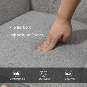 HOMCOM  Πολυθρόνα Κουνιστή Επενδεδυμένη από Ξύλο και Ατσάλι με Επένδυση Bouclé, 71x98x101 εκ., Γκρι  839-613V00LG - Image 4