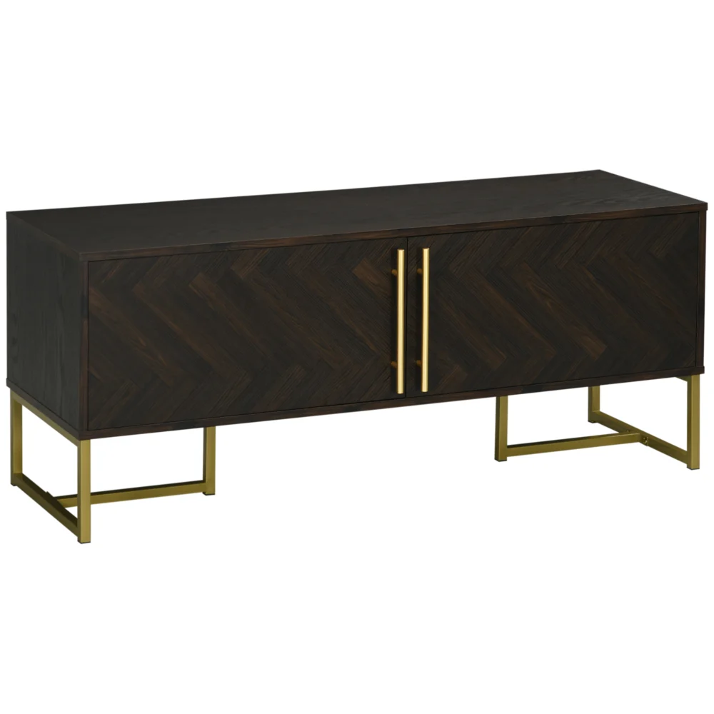 Έπιπλο τηλεόρασης HOMCOM έως 55 με 2 ντουλάπια από ξύλο και μέταλλο Έπιπλο τηλεόρασης HOMCOM έως 55 με 2 ντουλάπια από ξύλο και μέταλλο