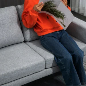 HOMCOM 2θέσιος καναπές από ύφασμα λινό εφέ με ατσάλινα πόδια και μαξιλάρια με επένδυση, 138x70x83,5 cm, γκρι 839-782V00LG - Image 7