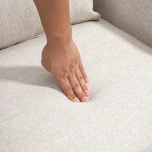 Πολυθρόνα HOMCOM Μοντέρνα Επίπλωση με Έξτρα Μαξιλάρι, σε ύφασμα λινό και ατσάλινο εφέ, 73x81x82 cm, Κρεμ Λευκό 839-827V00CW - Image 7