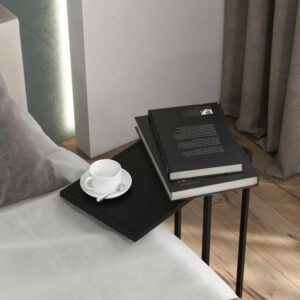 Τραπεζάκι σαλονιού HOMCOM High and Industrial σε σχήμα C από ατσάλι, 46x26x60 cm, μαύρο 839-840V00BK - Image 6