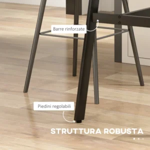 HOMCOM Ορθογώνιο Τραπέζι Bar για 4 Άτομα σε MDF και μέταλλο, 118x58x98 cm, Μαύρο 83A-029V00BK - Image 4