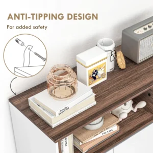 HOMCOM Μοντέρνος Ξύλινος Μπουφές Κουζίνας με Ντουλάπες, Συρτάρι και Ανοιχτό Διαμέρισμα, 105x39x83cm, Λευκό 83A-056V80WT - Image 5