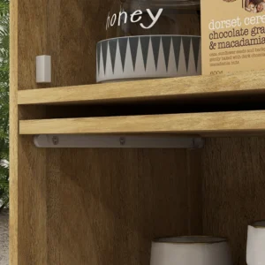 Ντουλάπι κουζίνας HOMCOM σε στυλ Boho με 4 πόρτες, από μοριοσανίδα και μπαστούνι, 70x32x132,8 cm 83A-059V00ND - Image 6