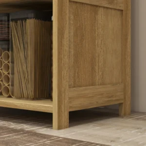 Ντουλάπι κουζίνας HOMCOM σε στυλ Boho με 4 πόρτες, από μοριοσανίδα και μπαστούνι, 70x32x132,8 cm 83A-059V00ND - Image 7