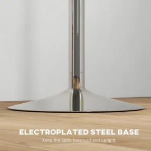 Τραπέζι HOMCOM High Bar με Ρυθμιζόμενο Ύψος, Περιστρεφόμενη κορυφή και Ατσάλινο Βάση, Ø60x69-91cm, Καφέ 83A-087V80DW - Image 5