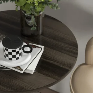 Τραπέζι HOMCOM High Bar με Ρυθμιζόμενο Ύψος, Περιστρεφόμενη κορυφή και Ατσάλινο Βάση, Ø60x69-91cm, Καφέ 83A-087V80DW - Image 6