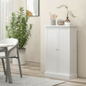 Έπιπλο κουζίνας HOMCOM με 5 κεντρικά ράφια και 2 πλαϊνά ράφια σε 6 επίπεδα, σε MDF, 60x30x104 cm, Λευκό 83A-096V80WT - Image 5