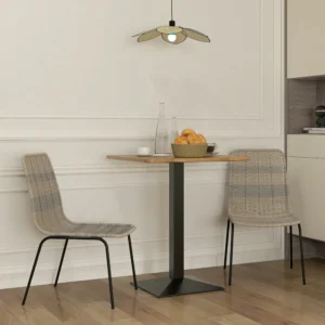 HOMCOM Σετ 2 καρέκλες τραπεζαρίας Boho Chic Style με Χαμηλή Πλάτη και κάλυμμα PE Rattan, κίτρινο 83A-134V00YL - Image 5