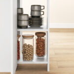 HOMCOM  Πτυσσόμενο Τραπέζι Φαγητού για 2-4 Άτομα με 2 Πτυσσόμενα Φύλλα, Συρτάρι και Ράφια, Δρυς  83A-201V00AK - Image 7