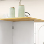 HOMCOM  Πτυσσόμενο Τραπέζι Φαγητού για 2-4 Άτομα με 2 Πτυσσόμενα Φύλλα, Συρτάρι και Ράφια, Δρυς  83A-201V00AK - Image 8