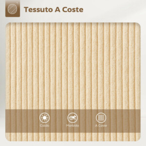 HOMCOM Σετ 2 Περιστρεφόμενα Σκαμπό Μπαρ με Πλάτη και Μπράτσα, Επένδυση από Ψαροκόκαλο Βελούδο και Υποπόδιο, Μπεζ 83A-344V00BG - Image 4