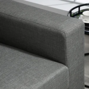 HOMCOM Καναπές 3 Θέσεων σε Ύφασμα με Μαξιλάρια με Επένδυση και Κάλυμμα Εφέ Λινό 237x94x102cm Γκρι 83B-002V00GY - Image 8