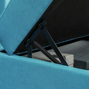 HOMCOM Αρθρωτός Καναπές 3 Θέσεων με Υποπόδιο και Μαξιλάρια Επένδυση από Φανέλα Μπλε 83B-013V00BU - Image 8