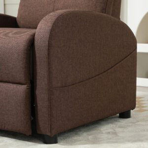 HOMCOM  Πολυθρόνα Χαλάρωσης Ανακλινόμενη με Υποπόδιο από Ύφασμα Εφέ Λινό, 69x85x100 εκ., Καφέ  83B-032V80BN - Image 7