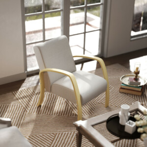 HOMCOM  Μοντέρνα Πολυθρόνα Σκανδιναβικού Στυλ με Επένδυση από Ύφασμα και Ξύλο Σημύδας, Γκρι  83B-057V00GY - Image 6