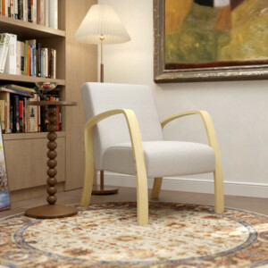 HOMCOM  Μοντέρνα Πολυθρόνα Σκανδιναβικού Στυλ με Επένδυση από Ύφασμα και Ξύλο Σημύδας, Γκρι  83B-057V00GY - Image 7