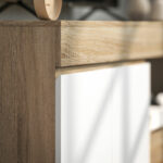 HOMCOM  Φορητή Τηλεόραση 60" με Ντουλάπι 2 Πόρτες και Ανοιχτό Ράφι, 140x40x48 εκ., Φυσικό Ξύλο  83B-142V00ND - Image 8