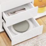 HOMCOM  Μοντέρνα Κρεντέντζα με Ρυθμιζόμενο LED και Τηλεχειριστήριο, 4 Συρτάρια και 2 Ντουλάπια, 120x34x70 εκ., Λευκό  83B-176V90WT - Image 7