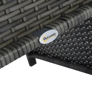 Σετ έπιπλα κήπου Outsunny σε καναπέ PE Rattan και 2 πολυθρόνες με τραπεζάκι σαλονιού και μαξιλάρια γκρι 841-173 - Image 7